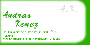 andras kenez business card